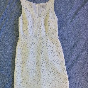 LOFT White Lace Overlay Dress